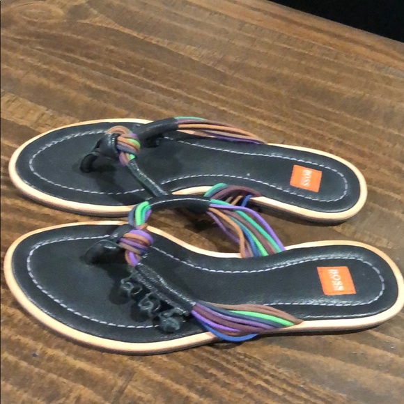boss orange flip flops